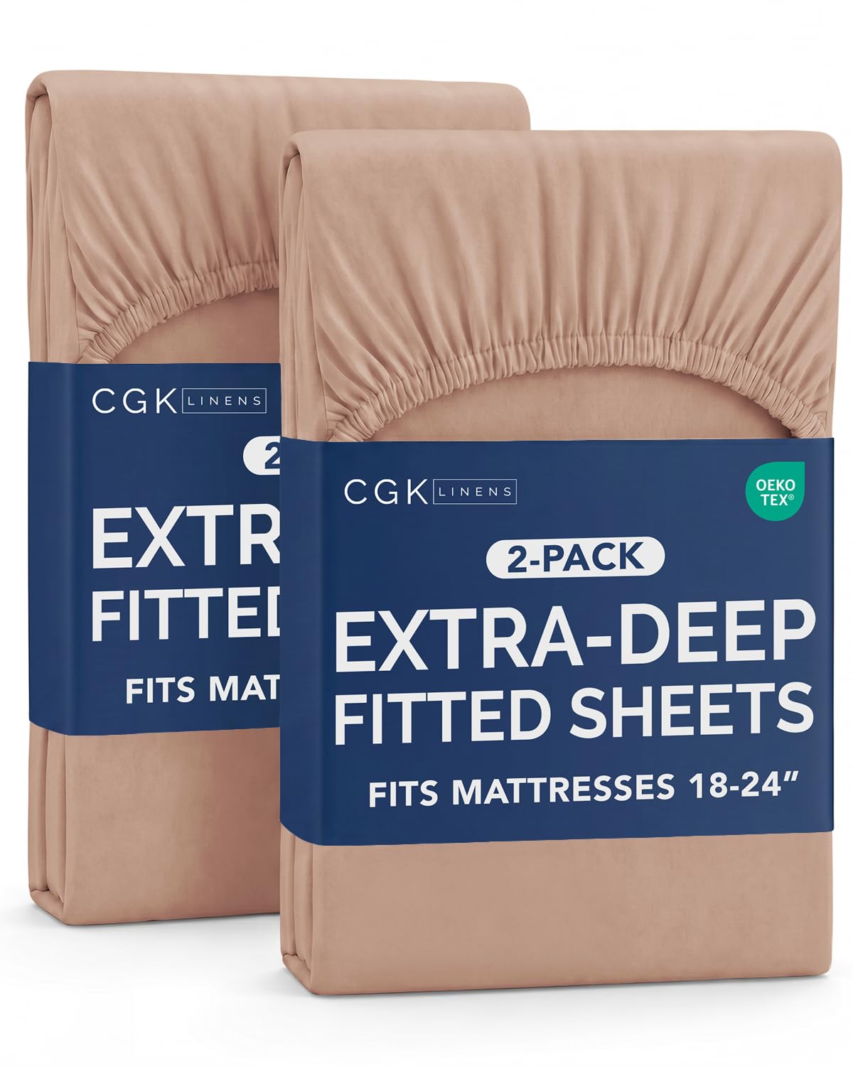 CGK Extra Deep Queen Single Fitted Sheet Only - Brown