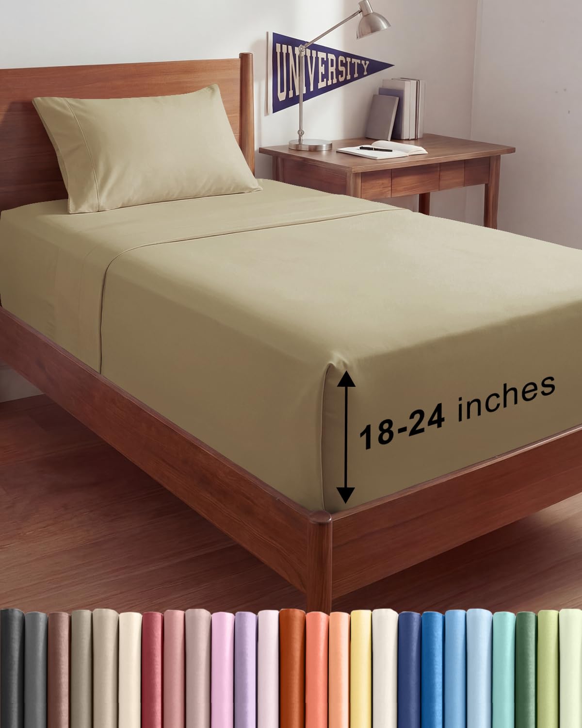Extra Deep Queen Sheet Set - 4 Piece Breathable Cooling Sheets - Dark Grey