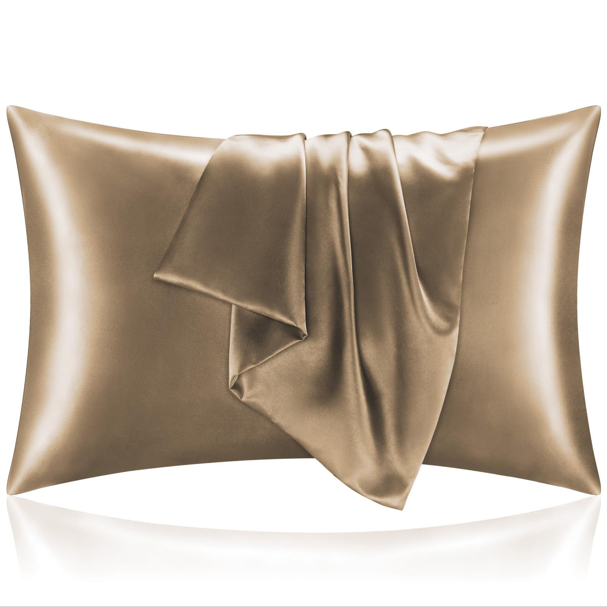 BEDELITE Satin Pillowcases, Queen Size 20x30 Inch, Dark Grey, Set of 2
