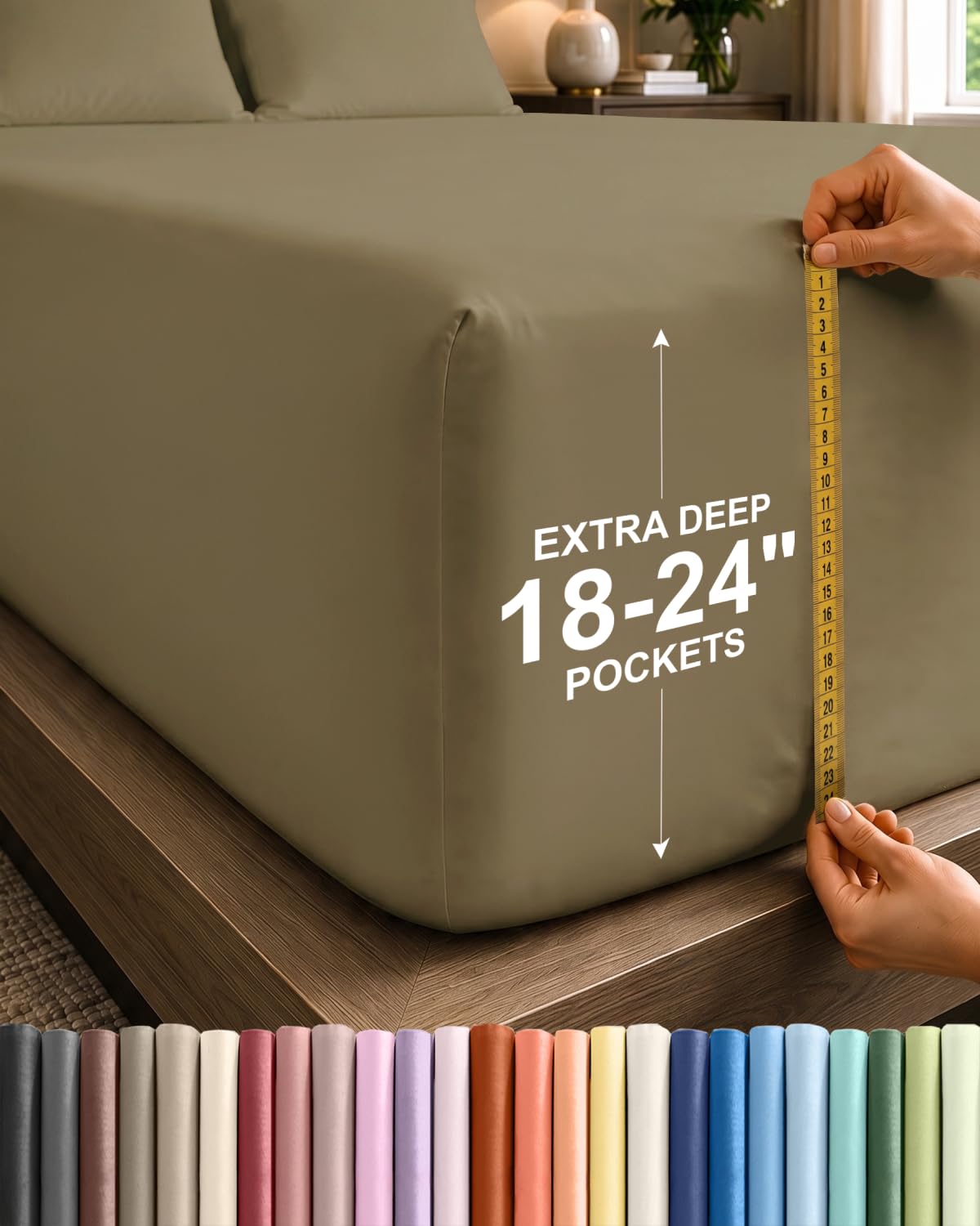 CGK Extra Deep Queen Single Fitted Sheet Only - Brown