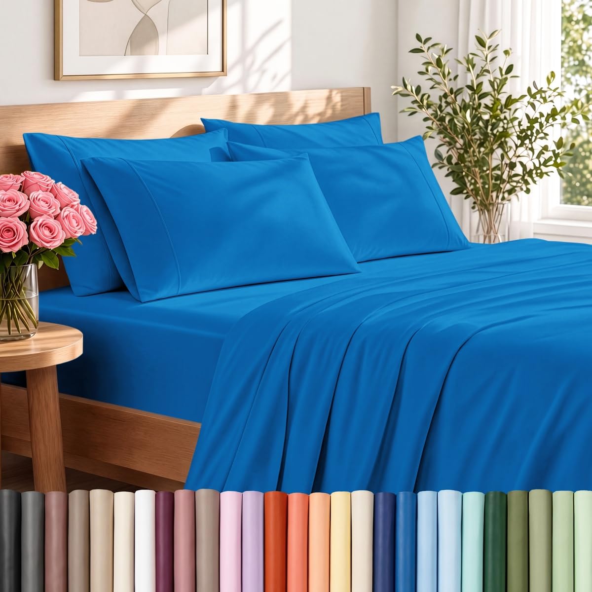 Bare Home Sheet Set 1800 Ultra-Soft with 2 Pillowcases (Twin XL, Light Grey)