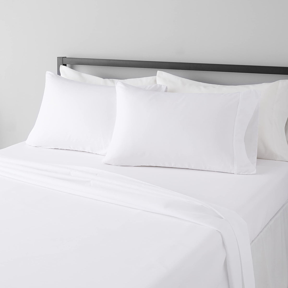 Amazon Basics Lightweight Super Soft Easy Care Wrinkle-Free Breathable Brushed Microfiber 3-Piece Bed Sheet Set with 14-Inch Deep Pockets, Twin, Dark Gray, Solid