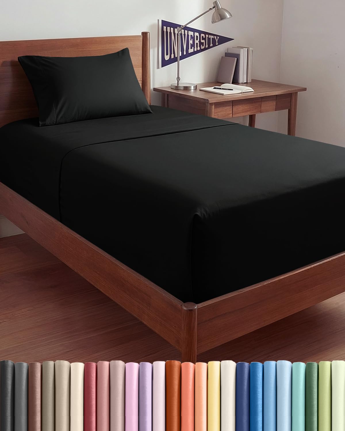 Extra Deep Queen Sheet Set - 4 Piece Breathable Cooling Sheets - Dark Grey