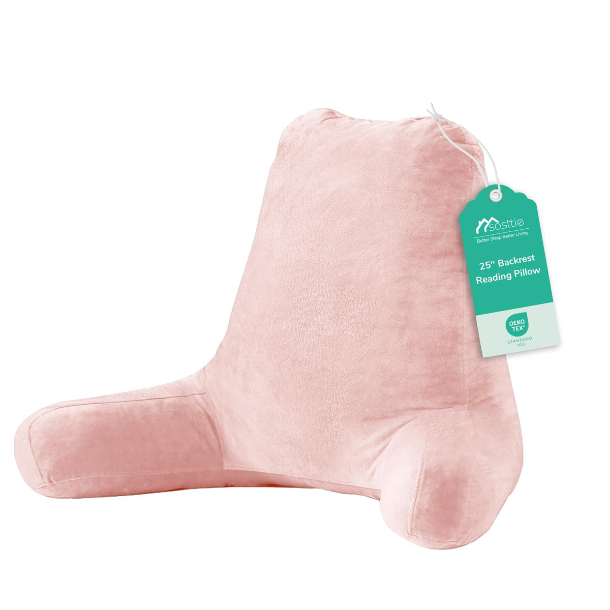 Sasttie Reading Pillow for Bed, Back Pillow for Sitting Up, Dark Grey
