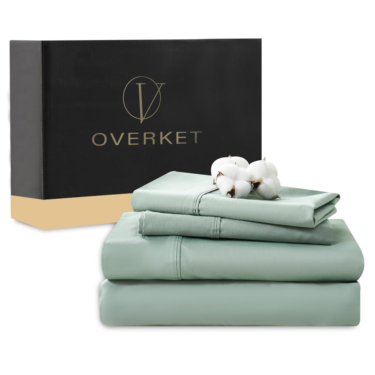 1000 Thread Count Egyptian Cotton Sheets Queen Size Set 4PCS Sateen Weave Soft Breathable 16-Inch Deep Pocket（Queen,White）