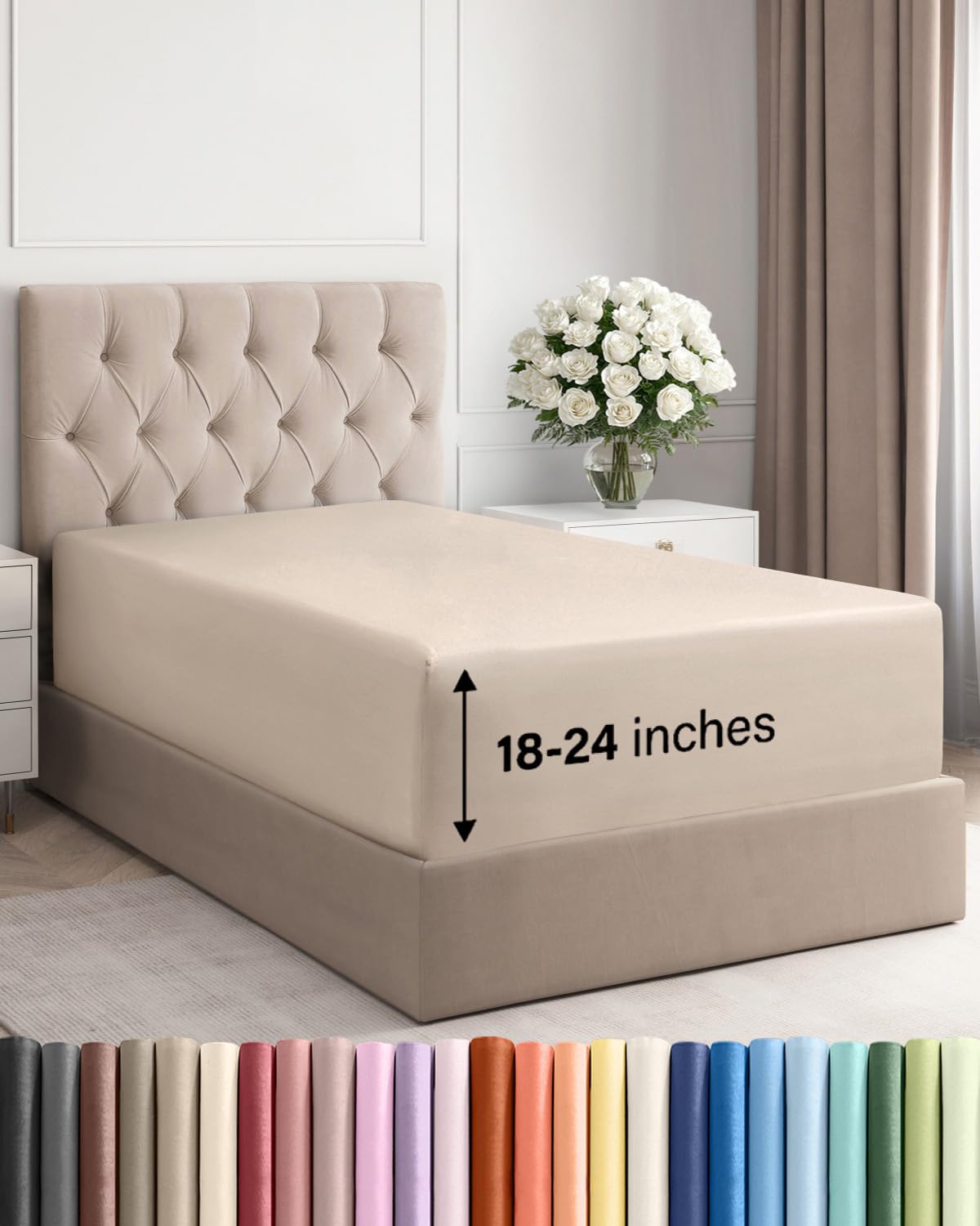 CGK Extra Deep Queen Single Fitted Sheet Only - Brown