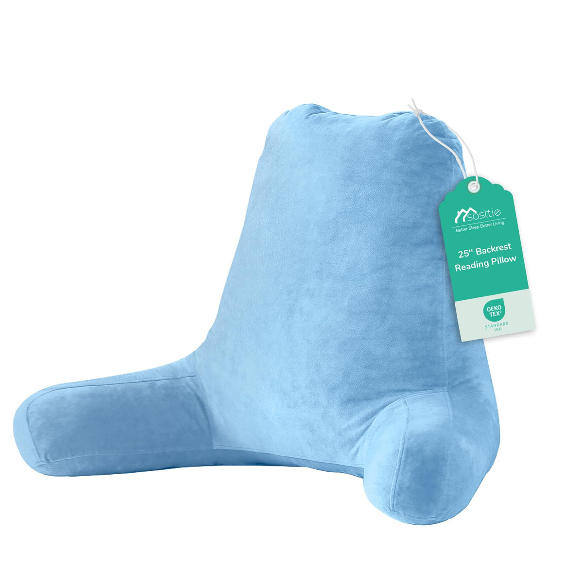 Sasttie Reading Pillow for Bed, Back Pillow for Sitting Up, Dark Grey