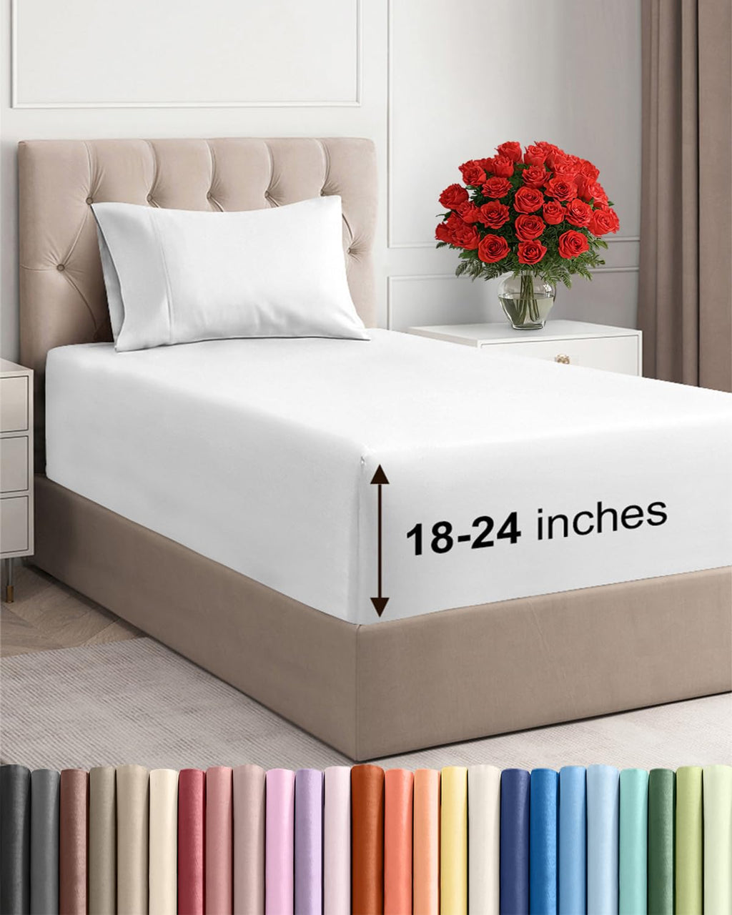Extra Deep Queen Sheet Set - 4 Piece Breathable Cooling Sheets - Dark Grey
