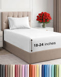 Extra Deep Queen Sheet Set - 4 Piece Breathable Cooling Sheets - Dark Grey