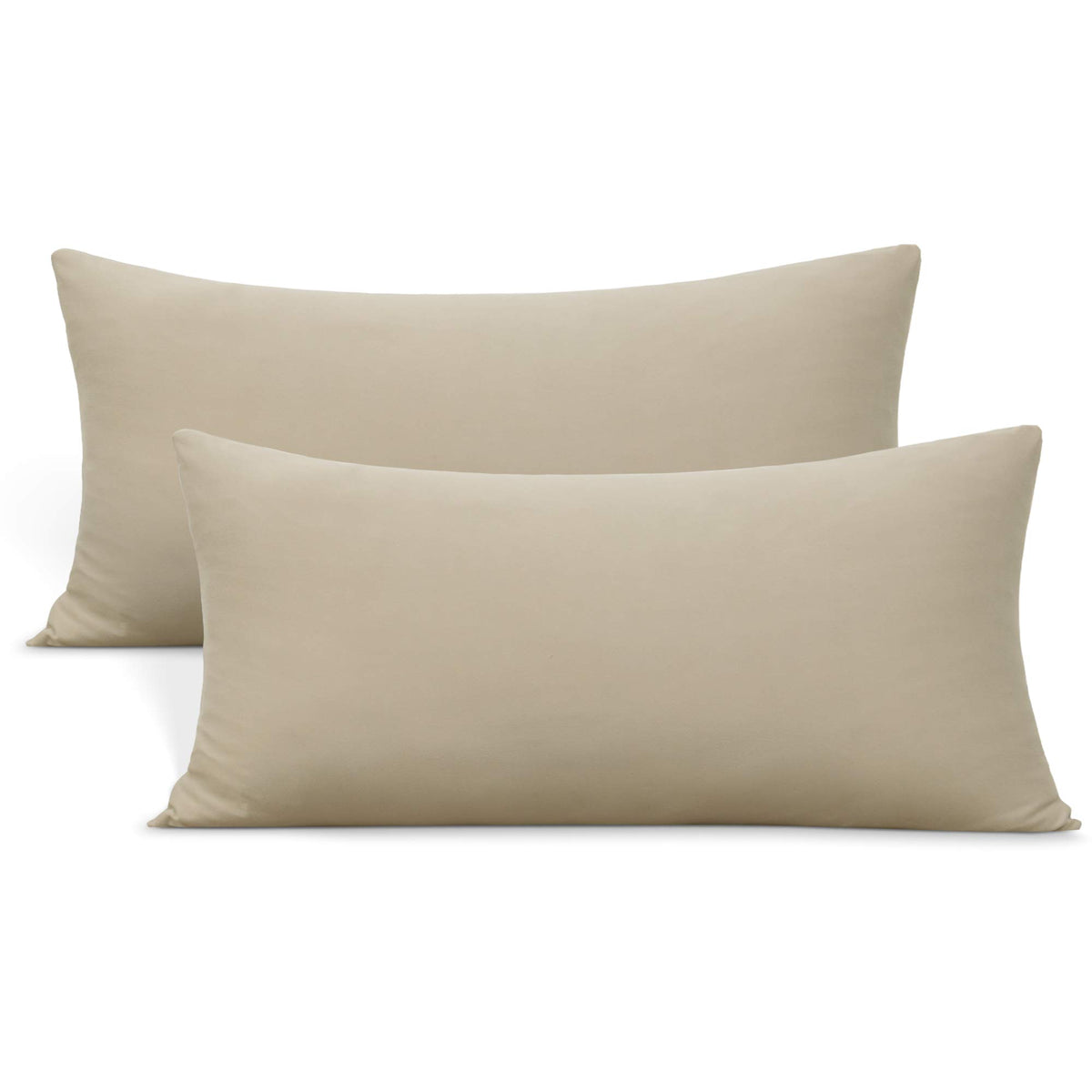 N&Y HOME Jersey Knit Pillow Cases Standard/Queen Set of 2, Light Gray