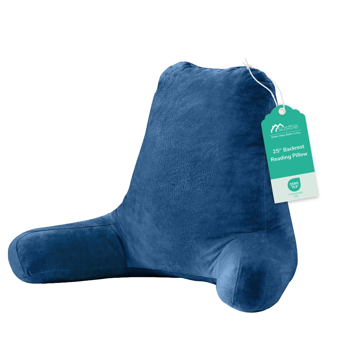 Sasttie Reading Pillow for Bed, Back Pillow for Sitting Up, Dark Grey