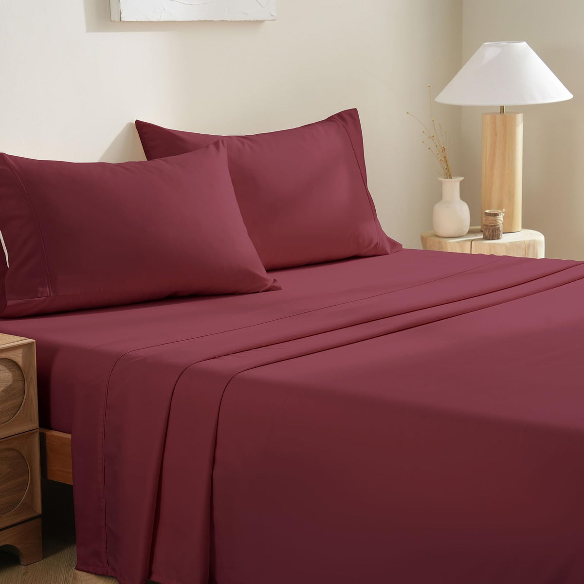 MCO Bedding Full Bed Sheets Set - Soft Bed Sheets - Cooling Breathable Bedding Set with 16" Deep Pocket (4 Pieces, Full, Sage Green)