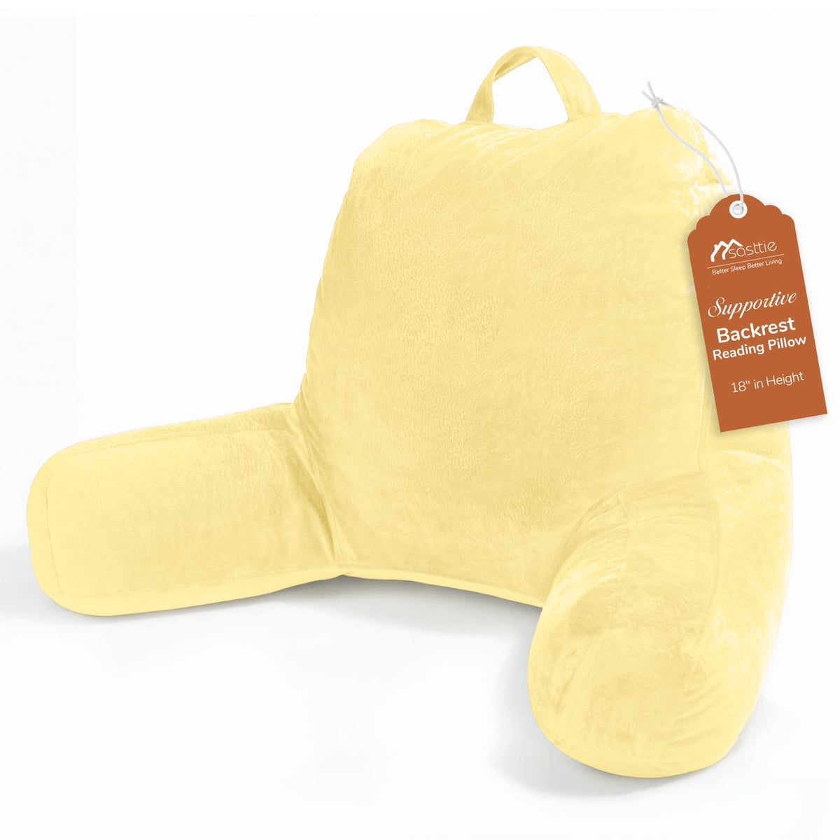 Sasttie Reading Pillow for Bed, Back Pillow for Sitting Up, Dark Grey