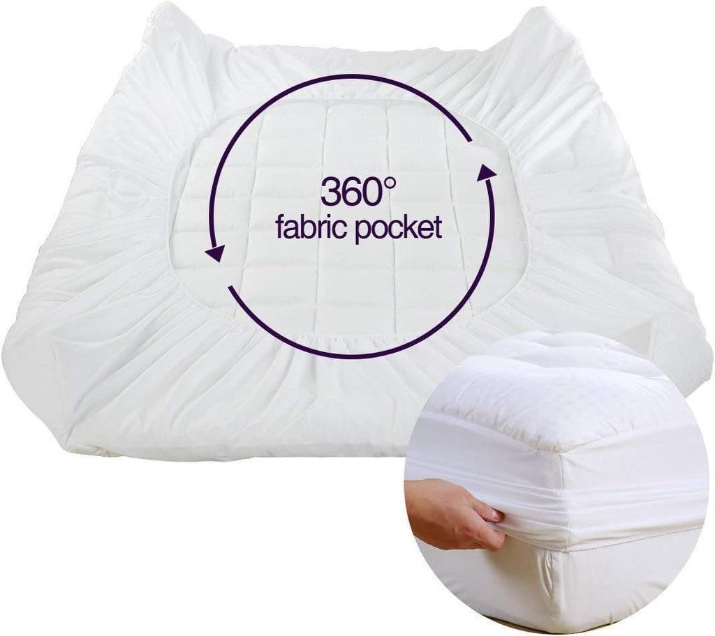 EASELAND Queen Size Mattress Pad Cotton Pillow Top Mattress Topper White
