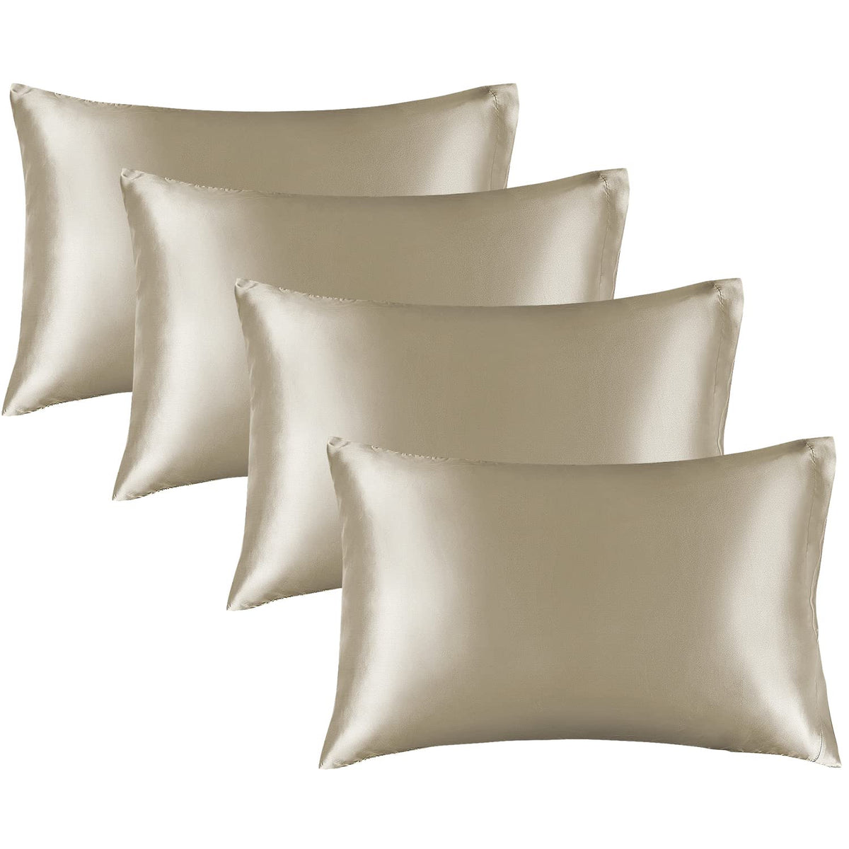 BEDELITE Satin Pillowcases, Queen Size 20x30 Inch, Dark Grey, Set of 2