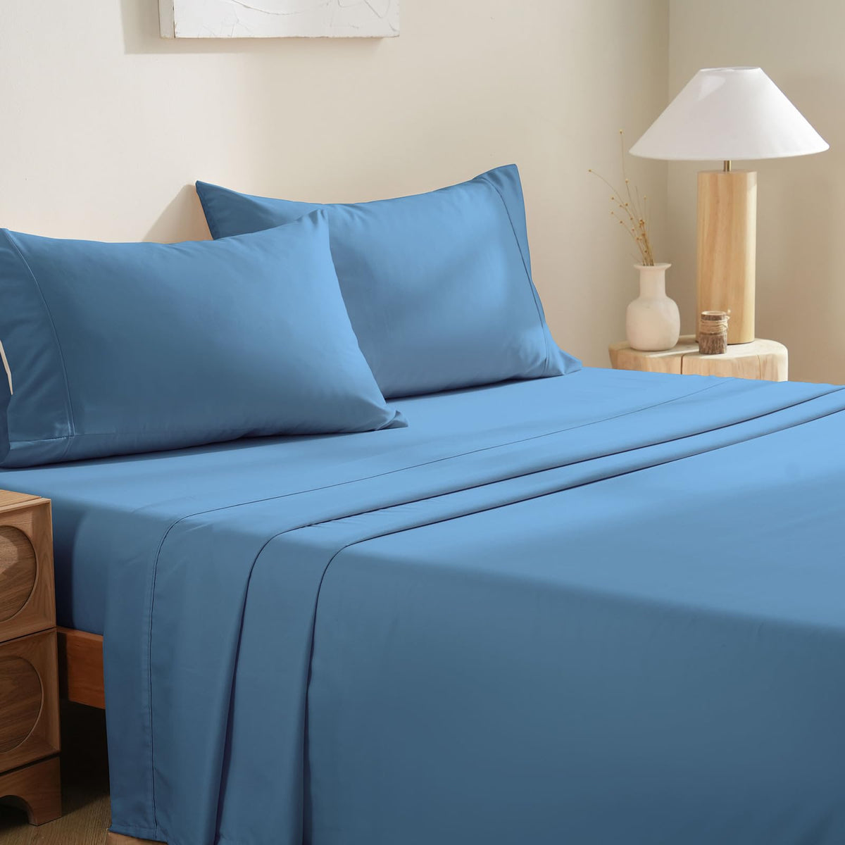 MCO Bedding Full Bed Sheets Set - Soft Bed Sheets - Cooling Breathable Bedding Set with 16" Deep Pocket (4 Pieces, Full, Sage Green)
