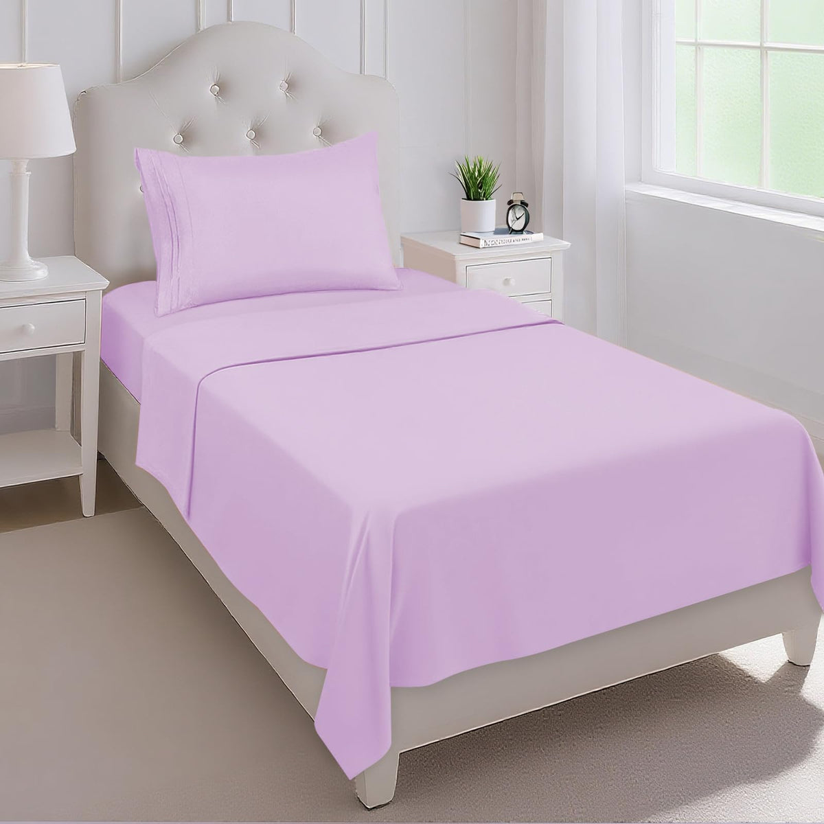 Mejoroom Queen Size Sheet Set - Hotel Luxury 1800 Bedding Sheets & Pillowcases - Deep Pocket Fitted Sheet, Soft, Breathable, Wrinkle & Fade Resistant - 4 Piece (Queen, Blush Pink)