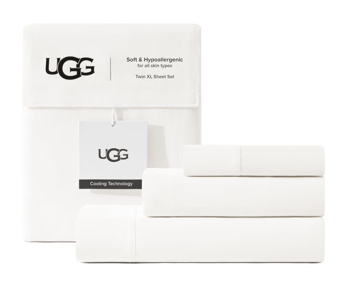 UGG Hedi King Size Sheets Set, Luxury Cooling Sheets, 4-Piece, Grey