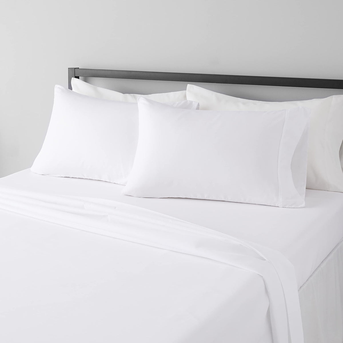 Amazon Basics Lightweight Super Soft Easy Care Wrinkle-Free Breathable Brushed Microfiber 3-Piece Bed Sheet Set with 14-Inch Deep Pockets, Twin, Dark Gray, Solid