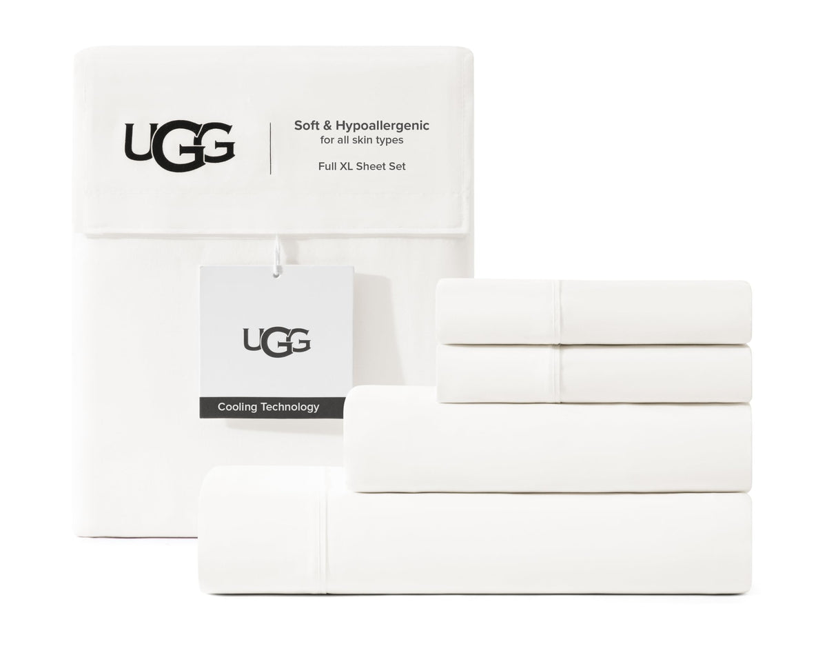 UGG Hedi King Size Sheets Set, Luxury Cooling Sheets, 4-Piece, Grey