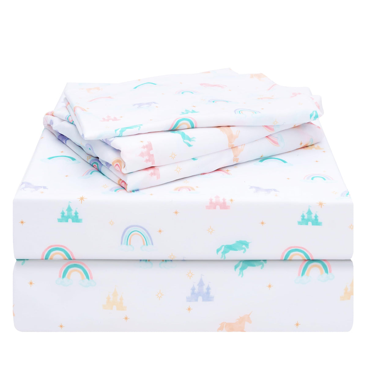 Joiedomi Kids Twin Sheet Set Unicorn - 3 Piece Soft Microfiber Bed Sheets - Deep Pocket Wrinkle Free, Cozy Toddler Bedding Set, Fade Resistant Breathable for Boys Girls Teens
