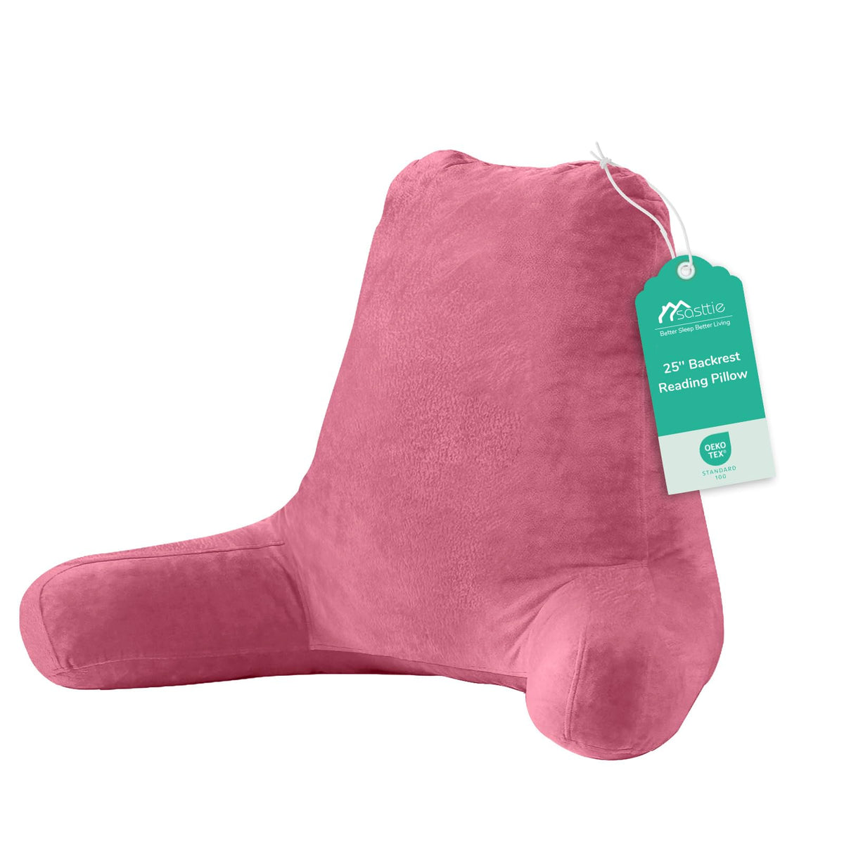 Sasttie Reading Pillow for Bed, Back Pillow for Sitting Up, Dark Grey