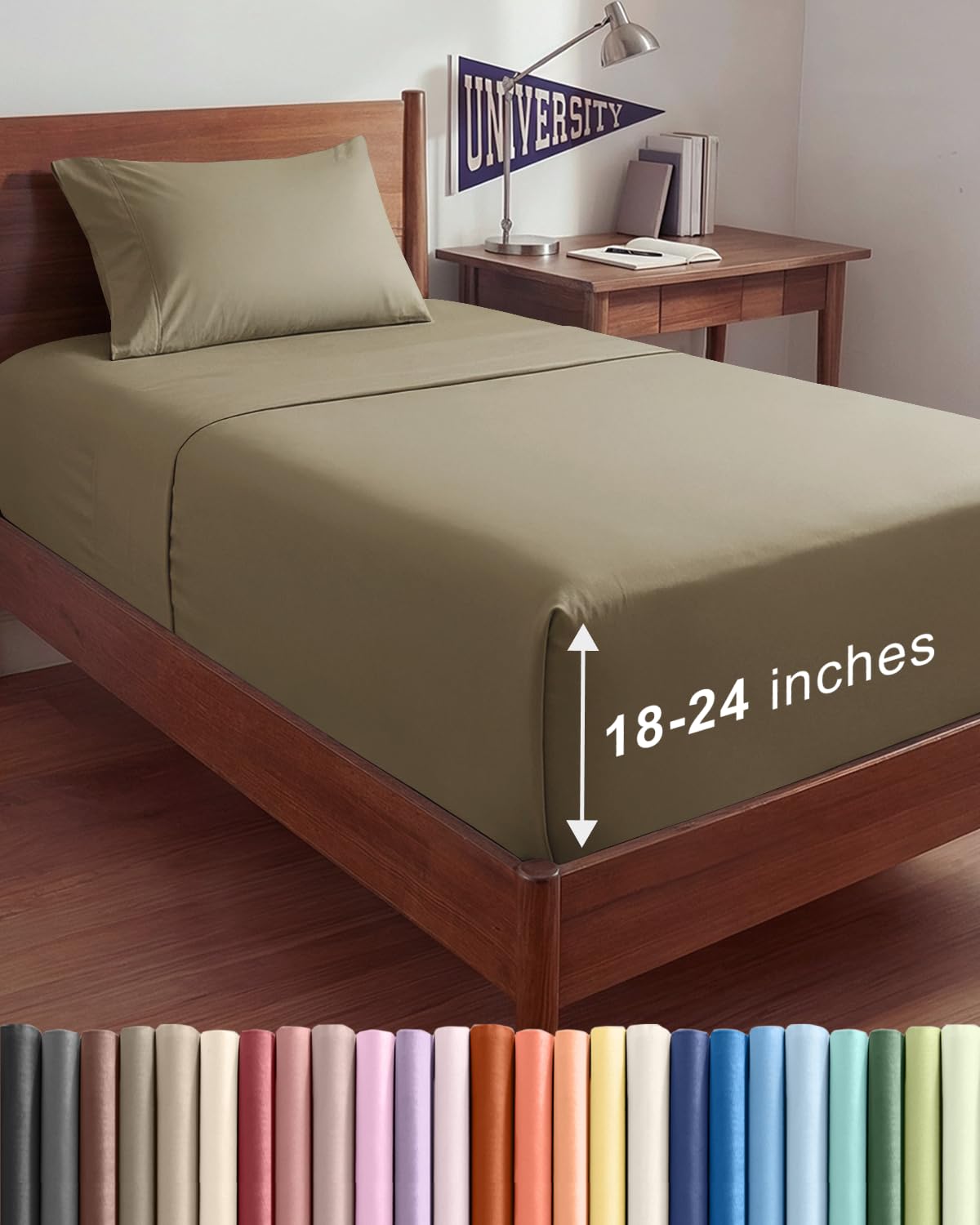 Extra Deep Queen Sheet Set - 4 Piece Breathable Cooling Sheets - Dark Grey