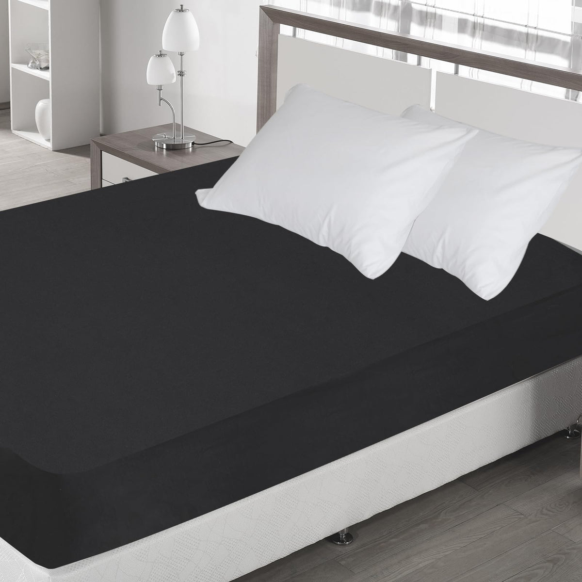 Twin Fitted Sheet Only, Soft & Cozy Twin Size Bed Sheets for Boy Kids Black