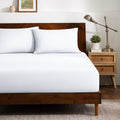 Bare Home Fitted Sheet + Pillowcase Set - Luxury 1800 Ultra-Soft Microfiber - Double Brushed - Deep Pockets - Easy Fit - Fitted Sheet and Pillowcases (Queen, White)