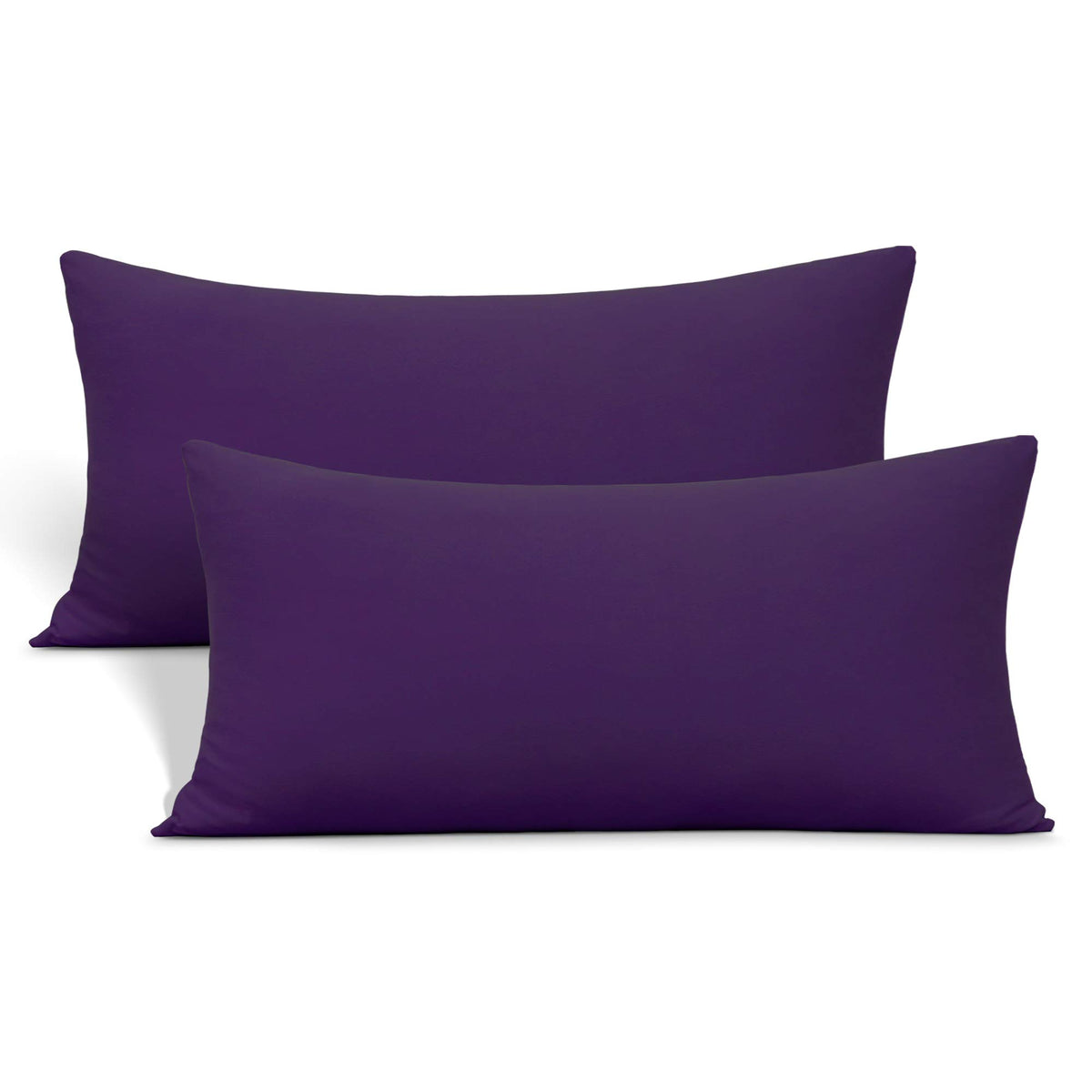 N&Y HOME Jersey Knit Pillow Cases Standard/Queen Set of 2, Light Gray