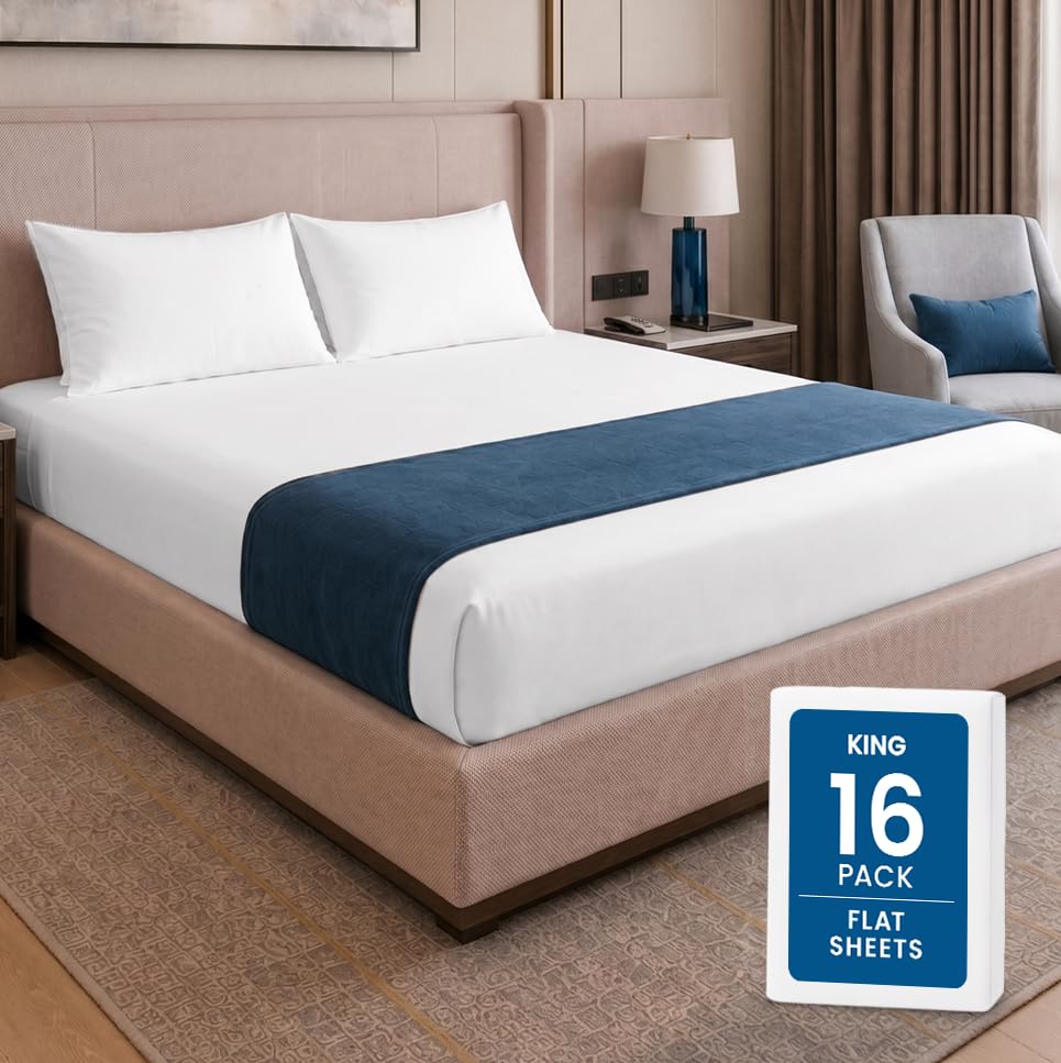 Twin Size Flat Sheet Only, Ultra Soft & Breathable Hotel Sheets, White