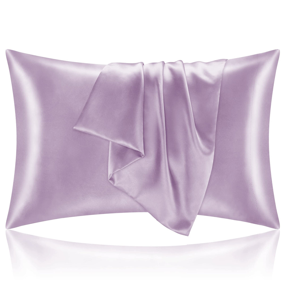BEDELITE Satin Pillowcases, Queen Size 20x30 Inch, Dark Grey, Set of 2