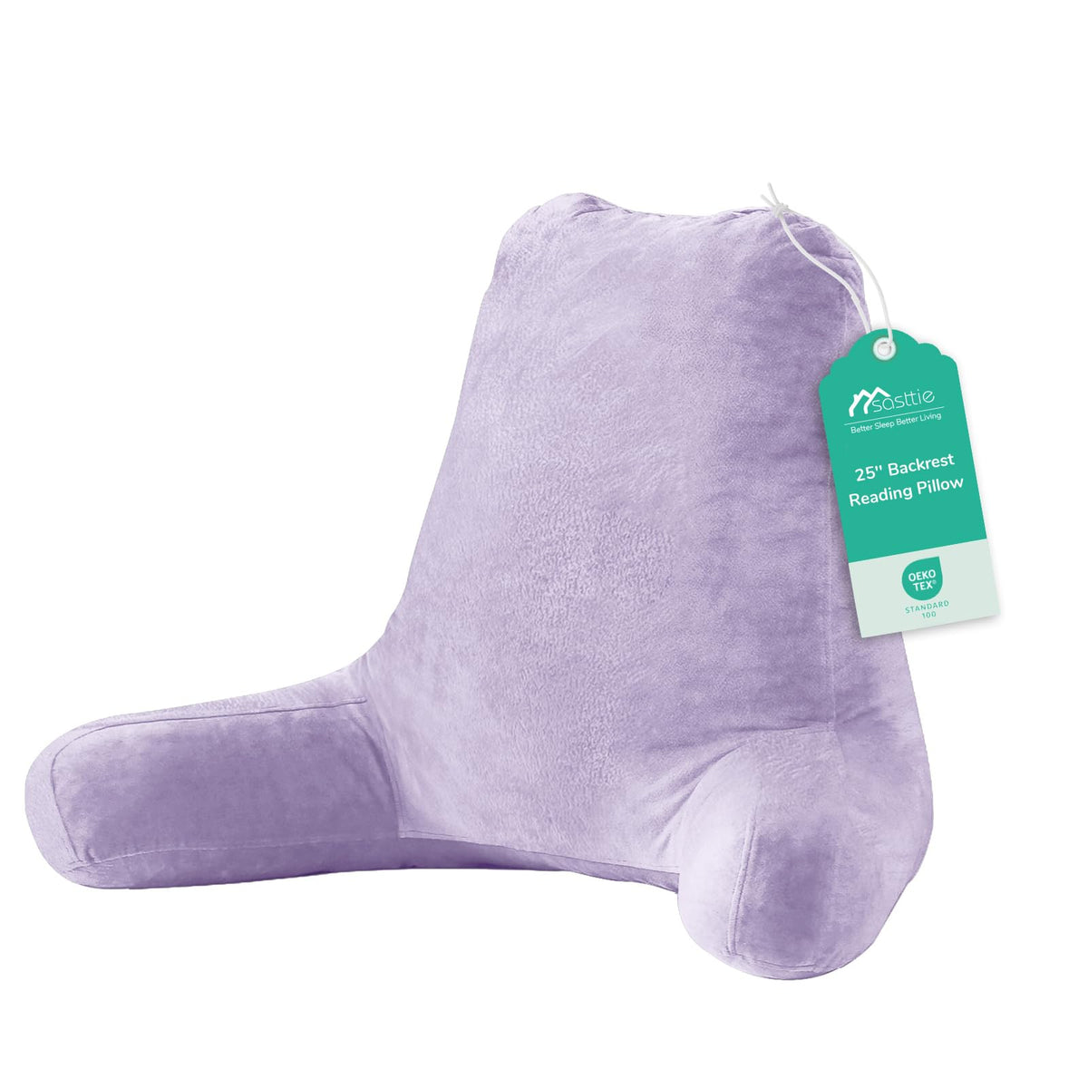 Sasttie Reading Pillow for Bed, Back Pillow for Sitting Up, Dark Grey
