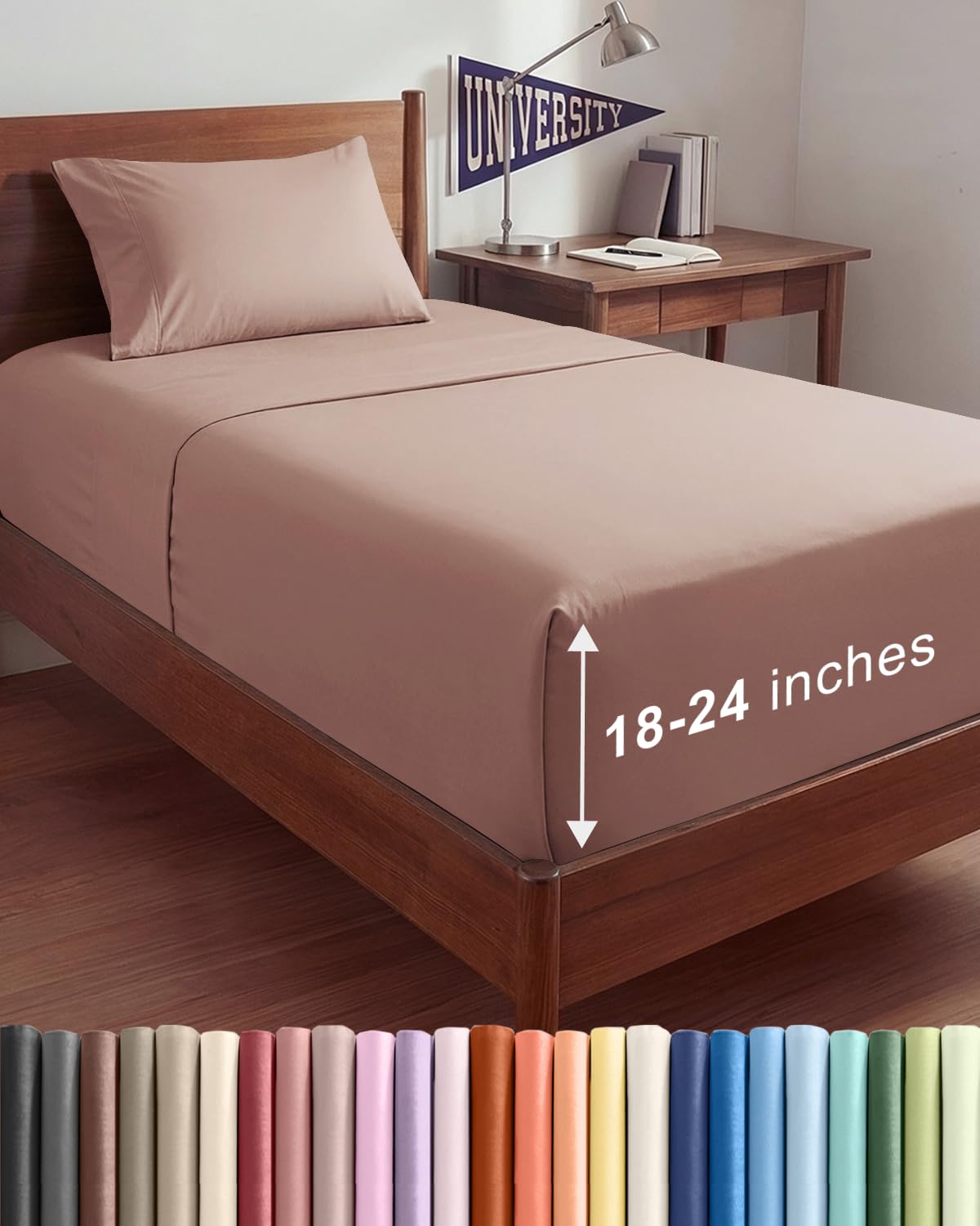 Extra Deep Queen Sheet Set - 4 Piece Breathable Cooling Sheets - Dark Grey