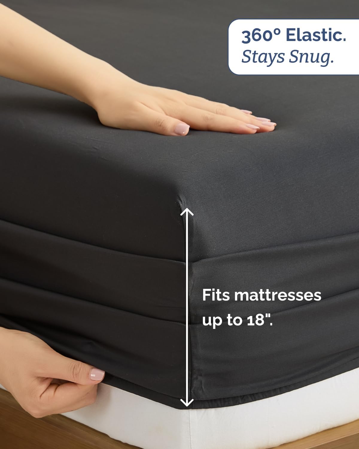 100% Rayon Derived from Bamboo - Bamboo Sheets Queen Size - Black