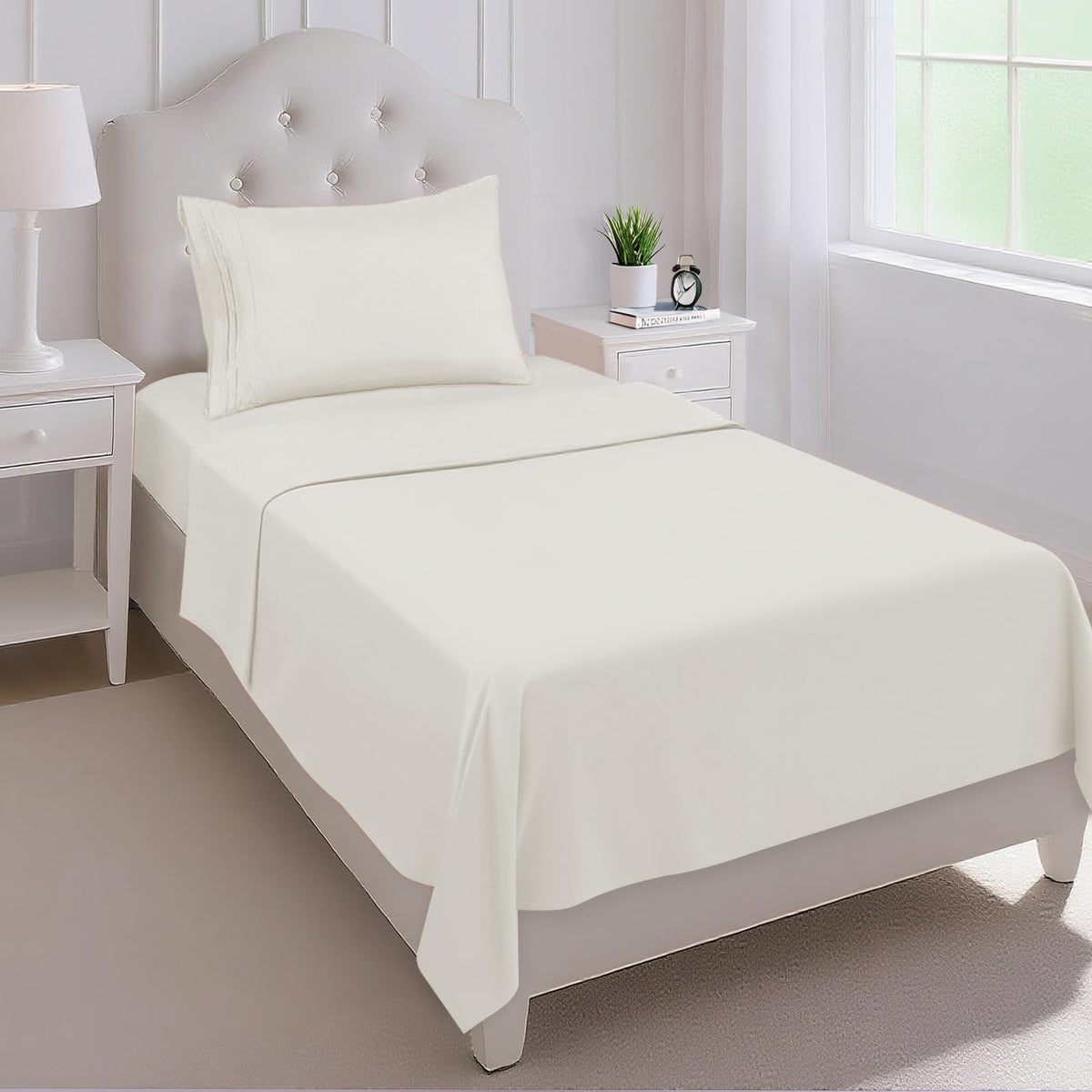 Mejoroom Queen Size Sheet Set - Hotel Luxury 1800 Bedding Sheets & Pillowcases - Deep Pocket Fitted Sheet, Soft, Breathable, Wrinkle & Fade Resistant - 4 Piece (Queen, Blush Pink)