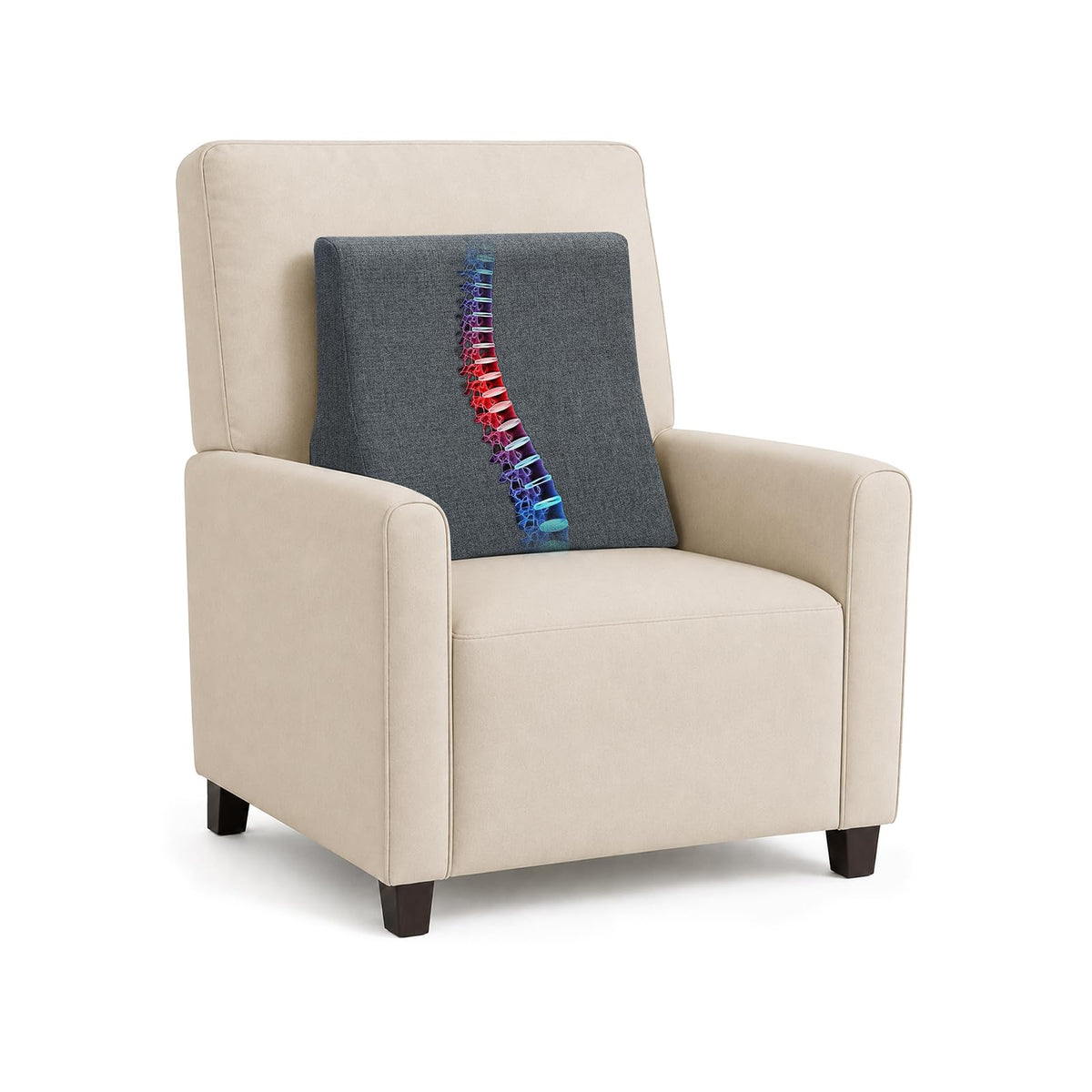 Vekkia Lumbar Support Pillow for Sofa(Gray)