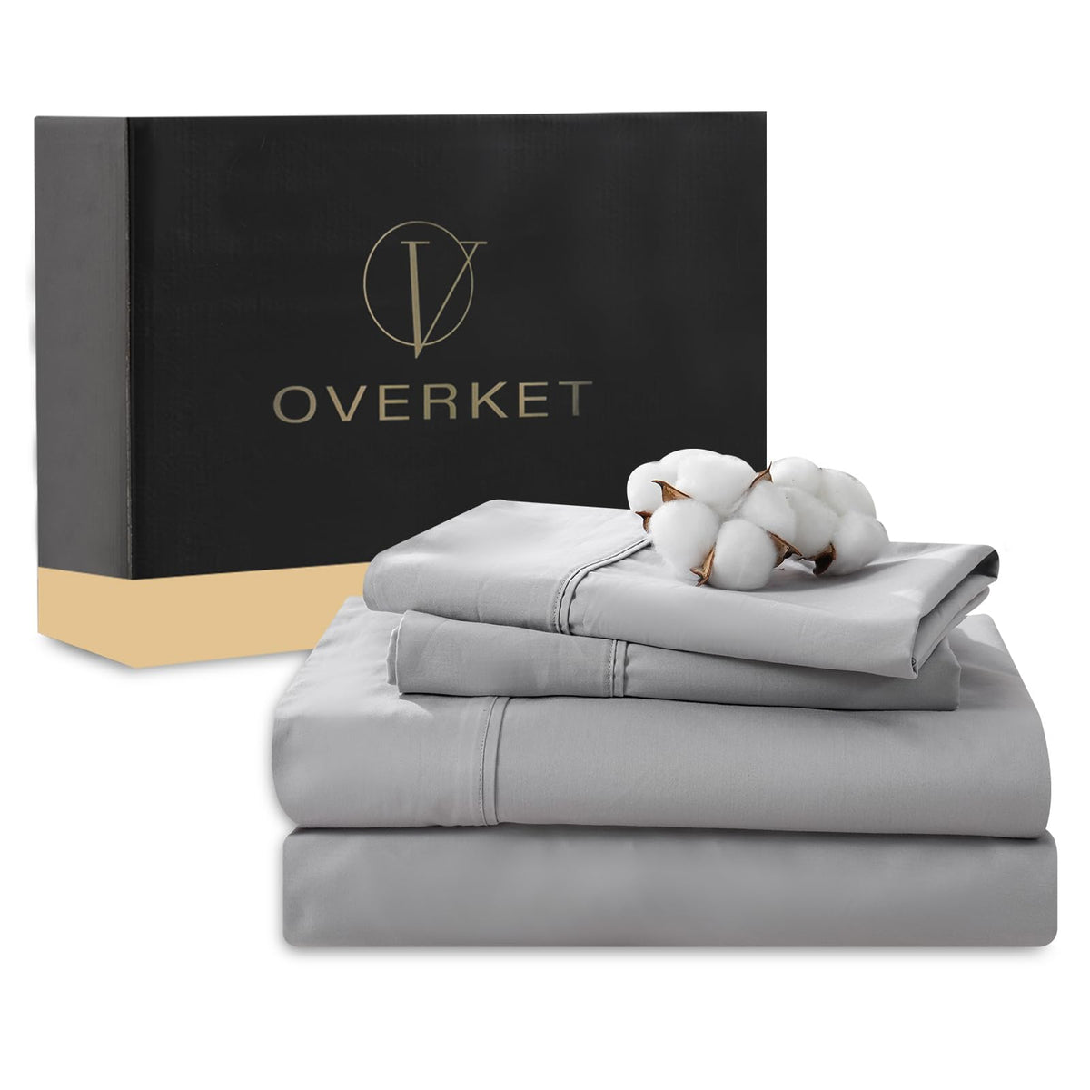 1000 Thread Count Egyptian Cotton Sheets Queen Size Set 4PCS Sateen Weave Soft Breathable 16-Inch Deep Pocket（Queen,White）