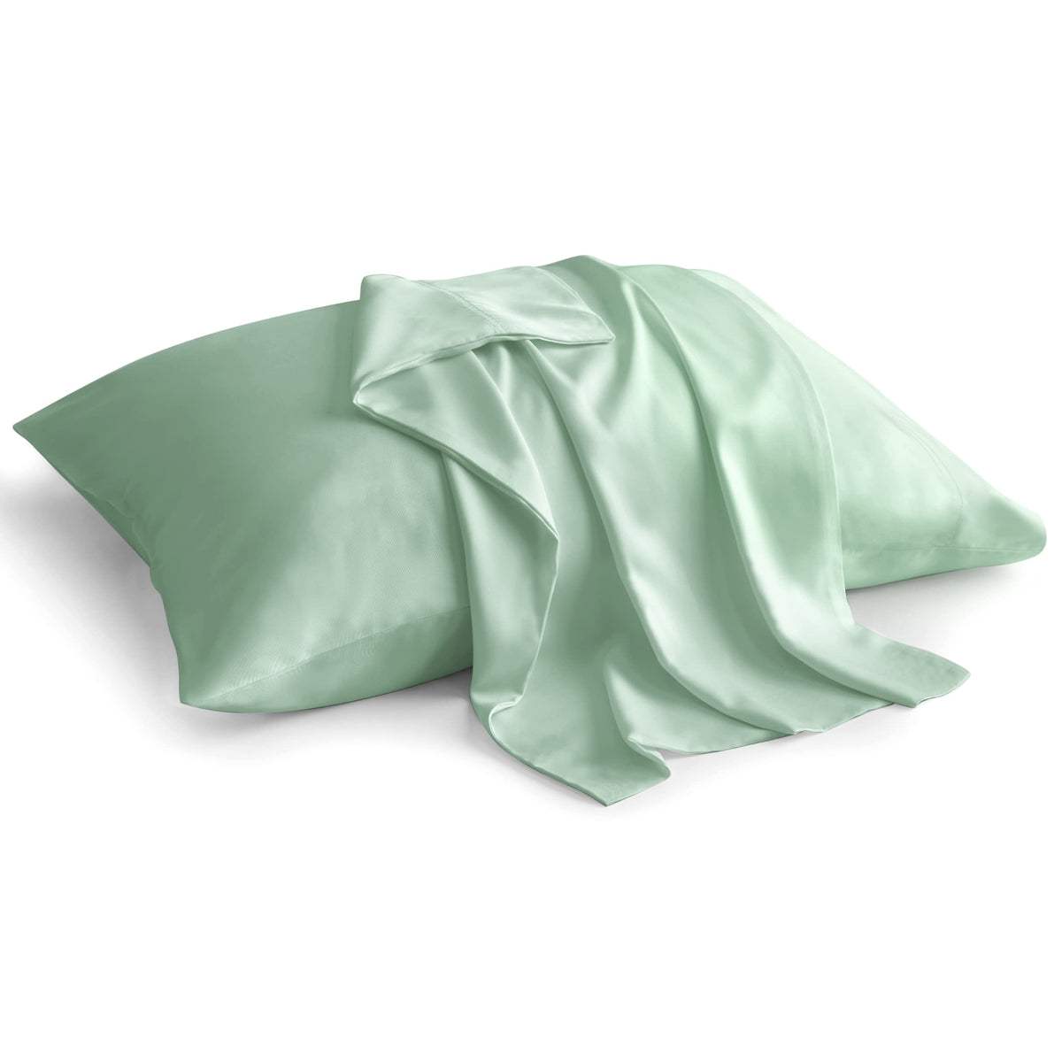 BEDELITE Cooling Pillow Cases Queen Size Set of 2, Rayon from Bamboo, Grey