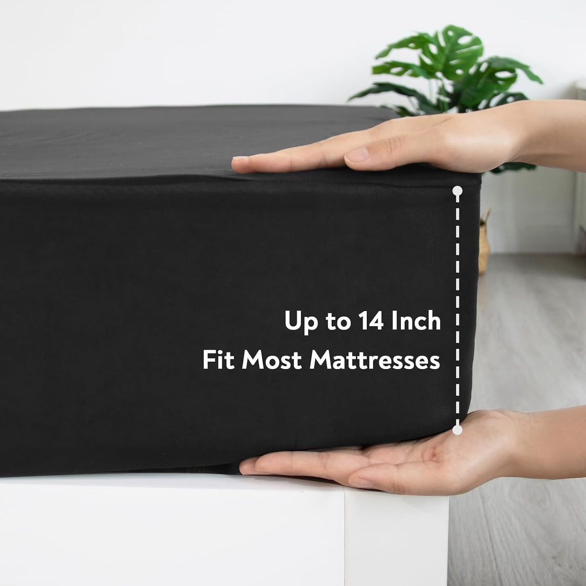 Twin Fitted Sheet Only, Soft & Cozy Twin Size Bed Sheets for Boy Kids Black
