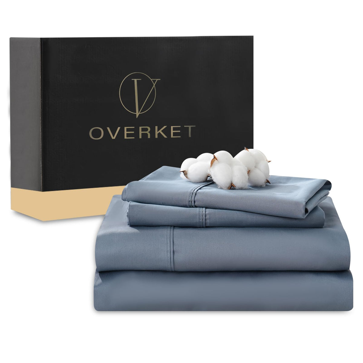 1000 Thread Count Egyptian Cotton Sheets Queen Size Set 4PCS Sateen Weave Soft Breathable 16-Inch Deep Pocket（Queen,White）