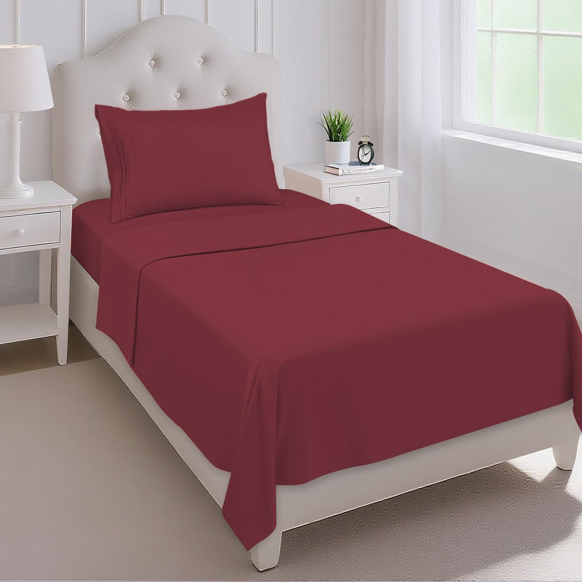 Mejoroom Queen Size Sheet Set - Hotel Luxury 1800 Bedding Sheets & Pillowcases - Deep Pocket Fitted Sheet, Soft, Breathable, Wrinkle & Fade Resistant - 4 Piece (Queen, Blush Pink)