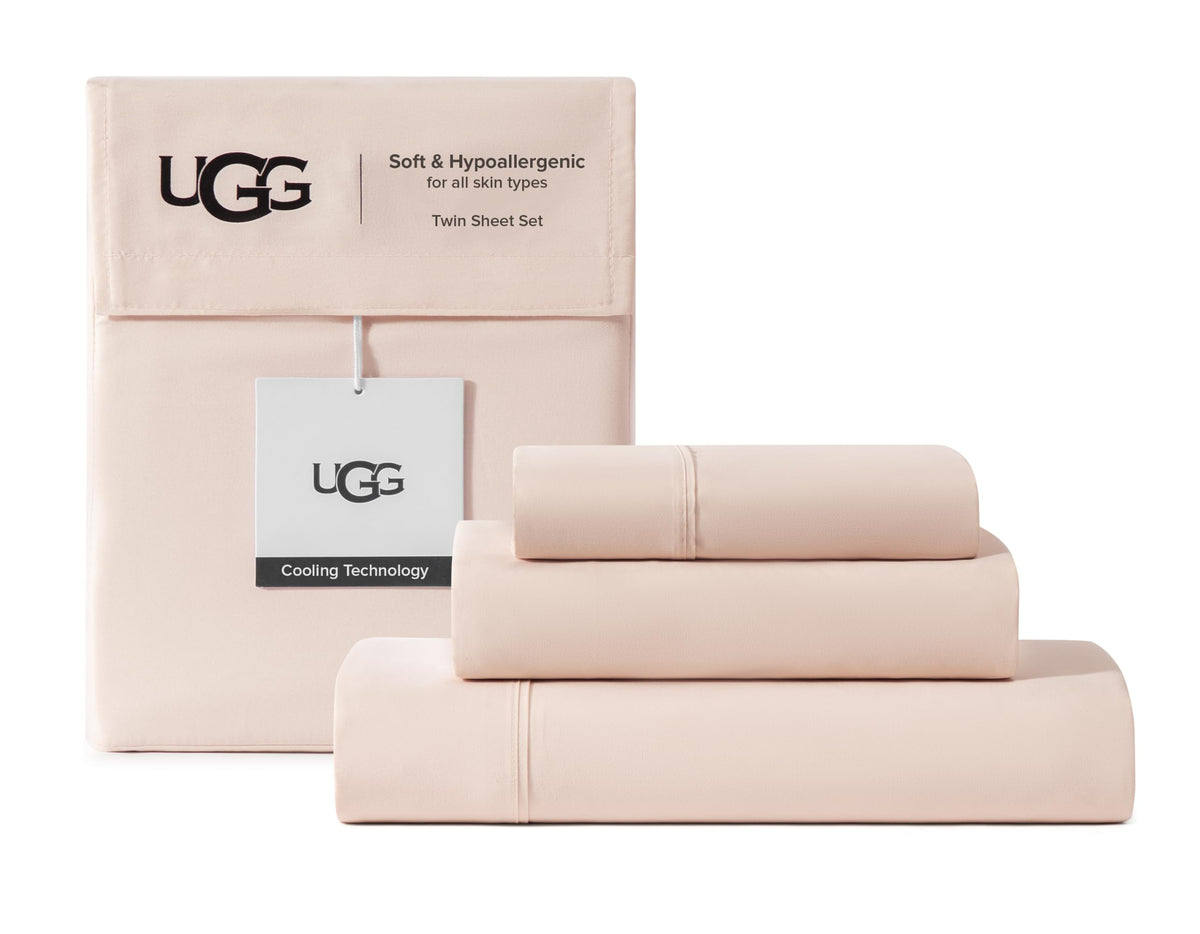 UGG Hedi King Size Sheets Set, Luxury Cooling Sheets, 4-Piece, Grey