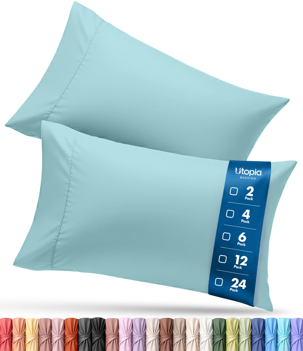 Pillow Covers Queen Size Set of 4, Soft and Comfy Pillow Cases, White