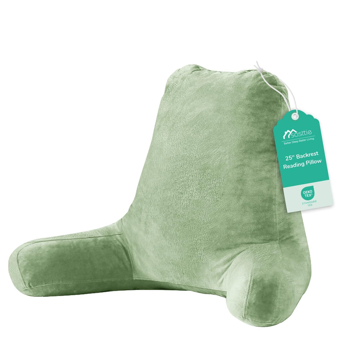 Sasttie Reading Pillow for Bed, Back Pillow for Sitting Up, Dark Grey