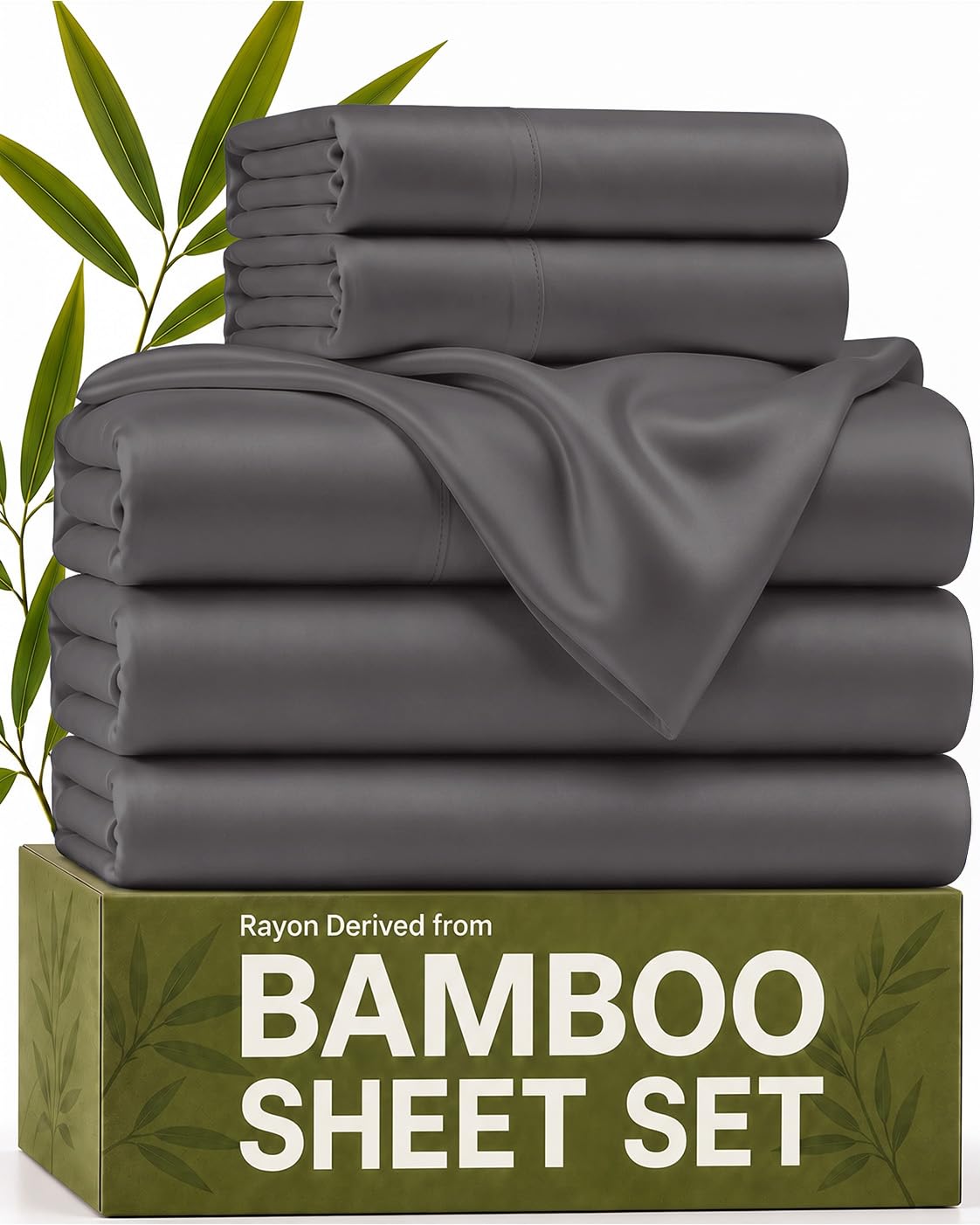 100% Rayon Derived from Bamboo - Bamboo Sheets Queen Size - Black
