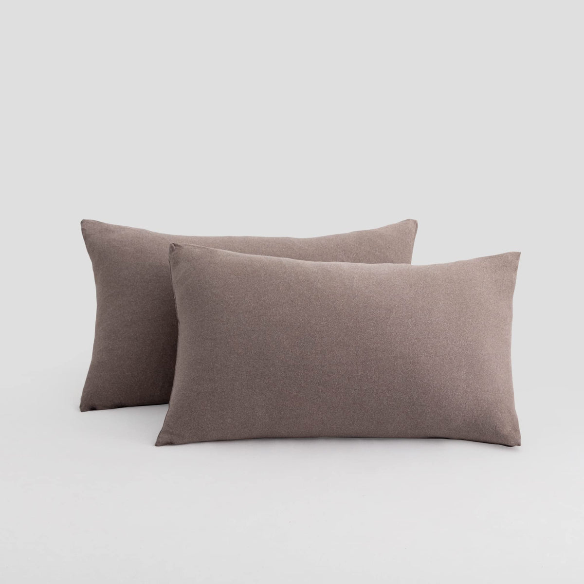 N&Y HOME Jersey Knit Pillow Cases Standard/Queen Set of 2, Light Gray