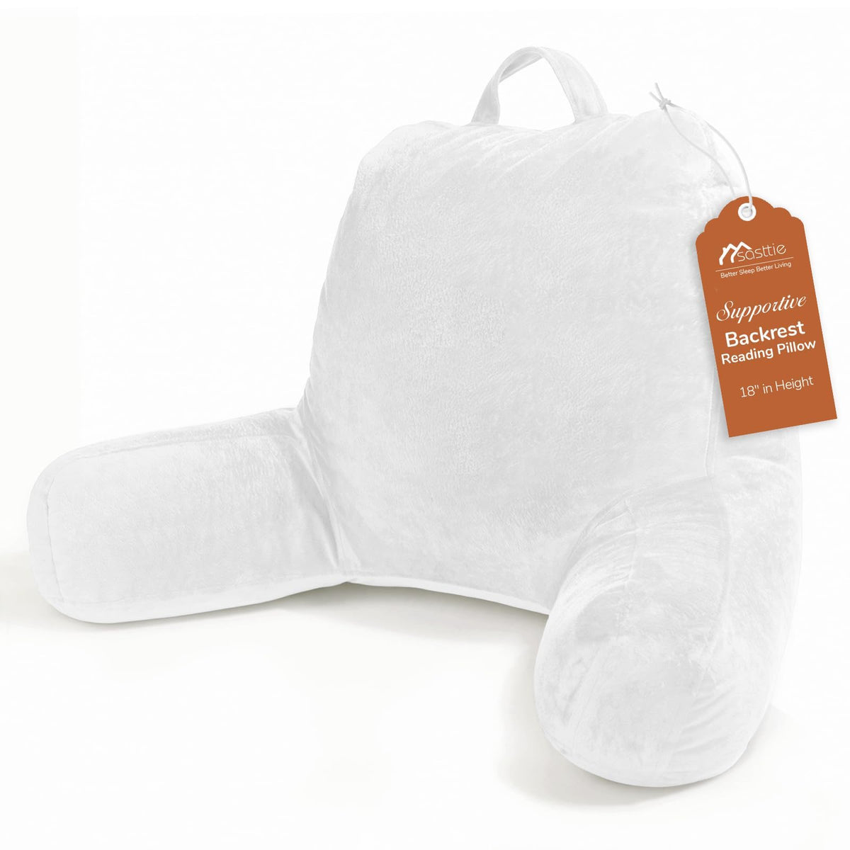 Sasttie Reading Pillow for Bed, Back Pillow for Sitting Up, Dark Grey