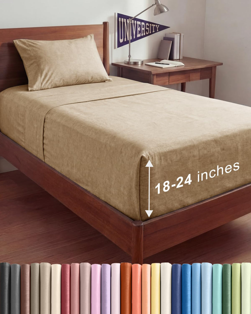 Extra Deep Queen Sheet Set - 4 Piece Breathable Cooling Sheets - Dark Grey
