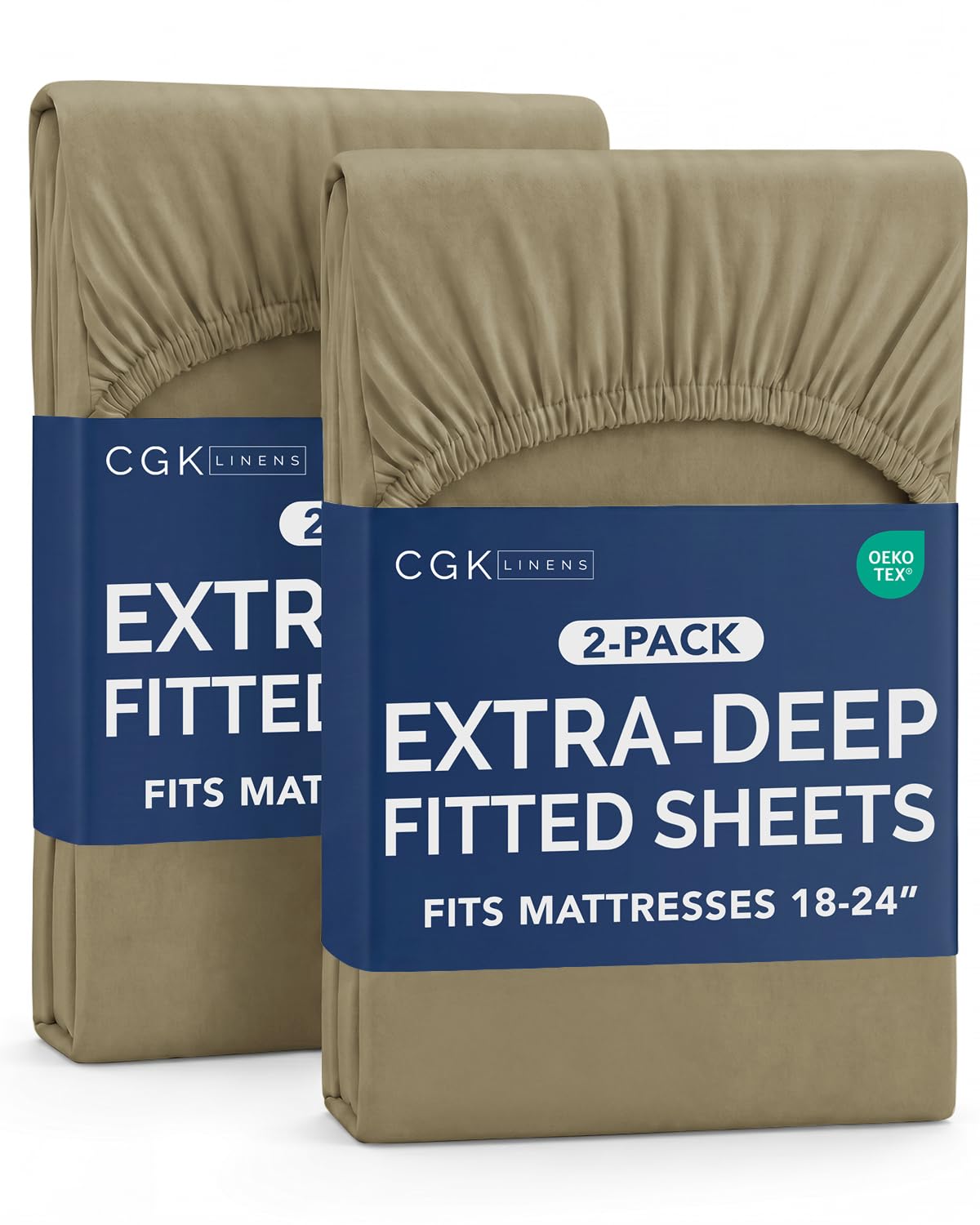 CGK Extra Deep Queen Single Fitted Sheet Only - Brown